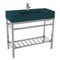 Green Console Sink With Chrome Base, Modern, 40